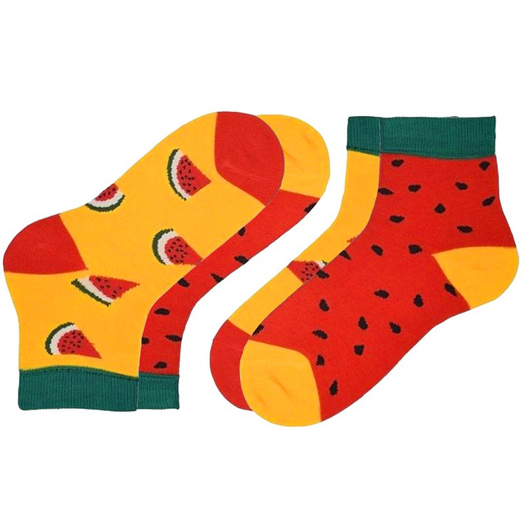 جوراب 2 جفتی نخی اعلا با کیفیت زنانه و دخترانه طرح هندوانه مناسب شب چله ( یلدا ) ضد حساسیت