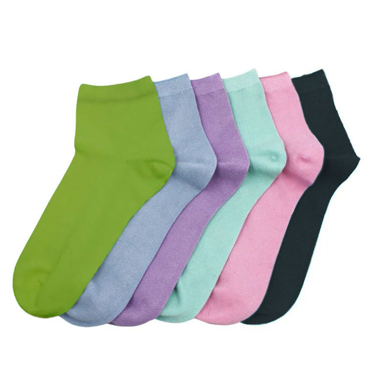Pack of 6 Pairs Cotton Ankle Socks in Assorted Colors | Size 36-43 | For Women and Men