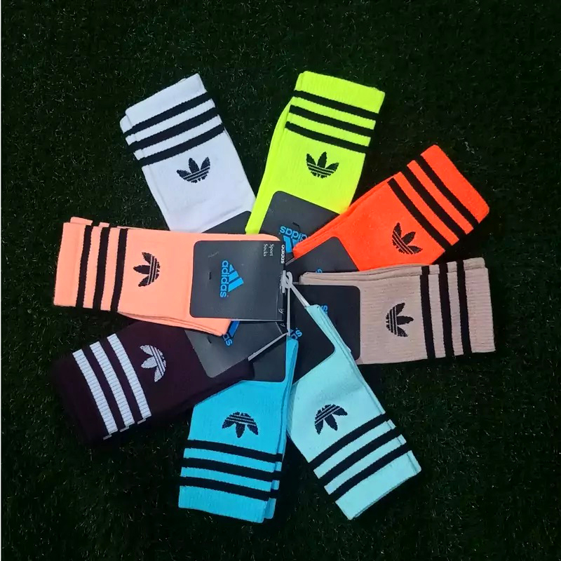 جوراب 6 جفتی ورزشی آدیداس | ساق بلند زنانه مدل کشی اسپرت مناسب باشگاه | طرح سه خط آدیداس | بسته اقتصادی