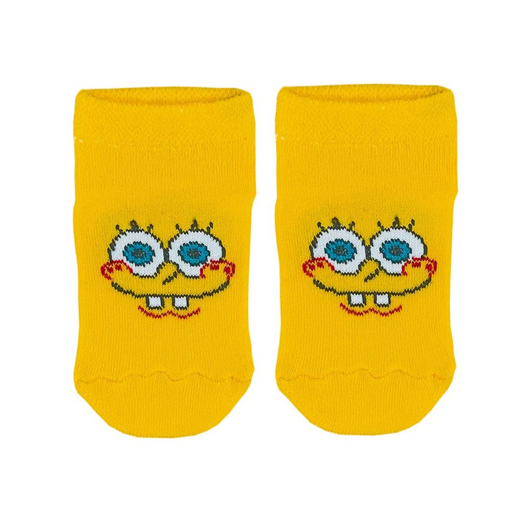 جوراب زنانه و دخترانه ی باب اسفنجی بسته ی 2 جفتی