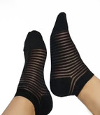 جوراب ساق کوتاه زنانه مدل توری راه راه شیشه ای مجلسی بسته 4 عددی