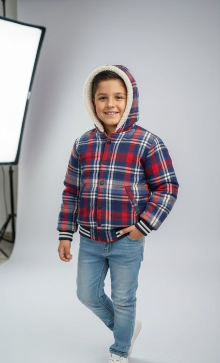 سویشرت بچگانه خزدار چهارخانه (3 تا 5 سال) | قیمت و خرید اقتصادی