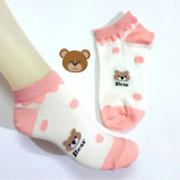 Teddy Kids (Pink) Short Socks (6 Pack)