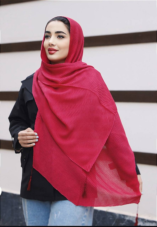 فروش عمده ی (پک 24 عددی) شال نخی پلیسه موجی منگوله دار (رنگبندی)