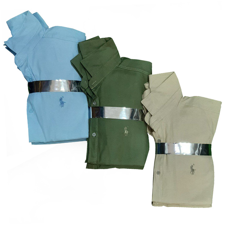 پیراهن مردانه آستین بلند پولو Polo پنبه کنفی | یقه دکمهای، قواره دار و اقتصادی