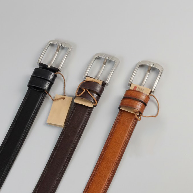 کمربند مردانه چرم رنگبندی Rabo مدل ساده دور دوخت طول 120 عرض 3.5 سانت کد 01 | انتخابی هوشمندانه برای استایل رسمی و کژوال