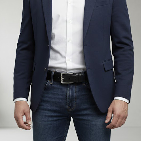 Rabo Men's Color Options Leather Belt - Simple Stitched Design (Code: 01) | 120cm Length, 3.5cm Width | A Smart Choice for Formal and Casual Styles