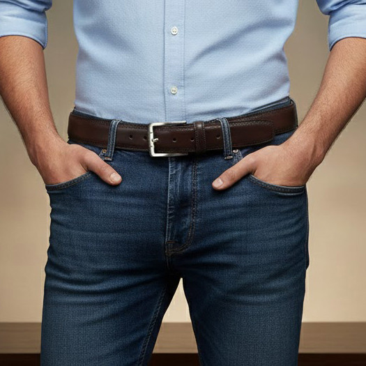 کمربند مردانه چرم رنگبندی Rabo مدل ساده دور دوخت طول 120 عرض 3.5 سانت کد 01 | انتخابی هوشمندانه برای استایل رسمی و کژوال