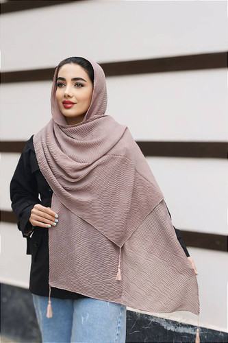 فروش عمده ی (پک 48 عددی) شال نخی پلیسه موجی منگوله دار (رنگبندی)