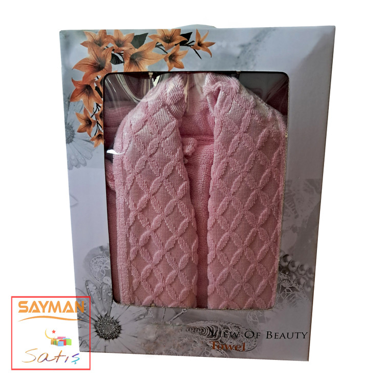 حوله پالتویی تن پوش سایز بزرگ 145 (XXL) پنبه درجه 1 صادراتی طرح لوزی کد 01 سایمان ساتیش