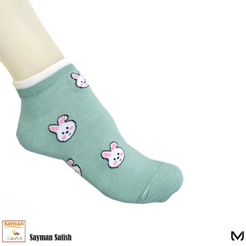 پک 4 جفتی جوراب ساق کوتاه زنانه فری سایز مدل طرح دار خرگوشی