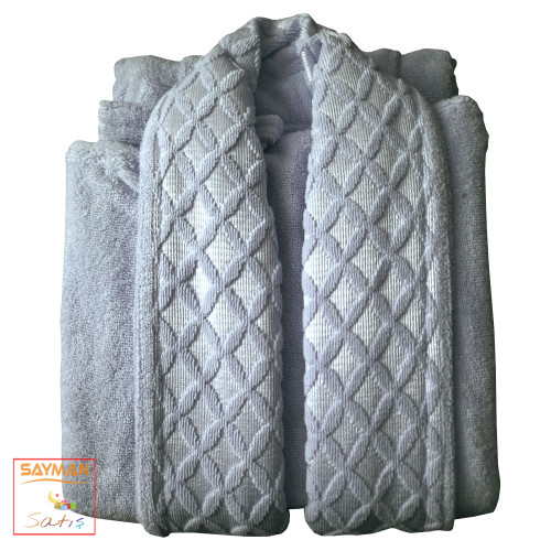 حوله پالتویی تن پوش سایز بزرگ 145 (XXL) پنبه درجه 1 صادراتی طرح لوزی کد 01 سایمان ساتیش