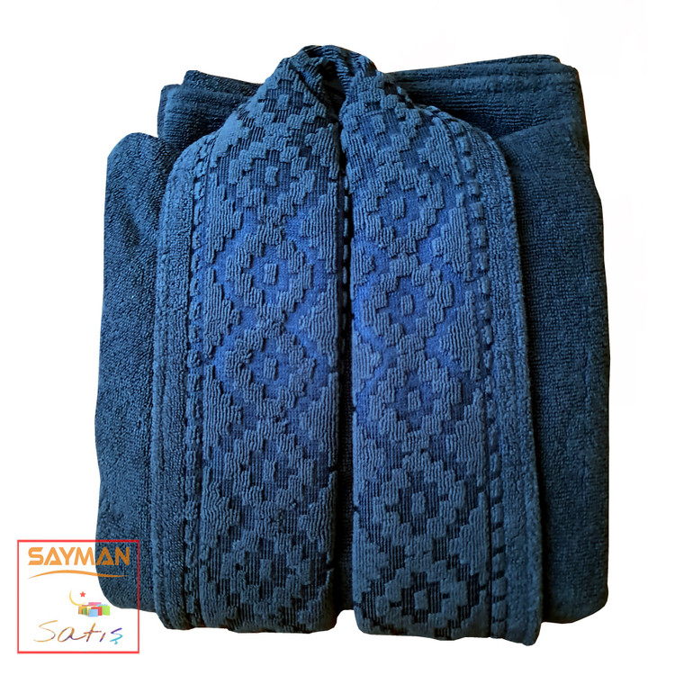 حوله پالتویی تن پوش نخ پنبه درجه 1 طرح سنتی سایمان ساتیش - سایز XL ایکس لارج (135)