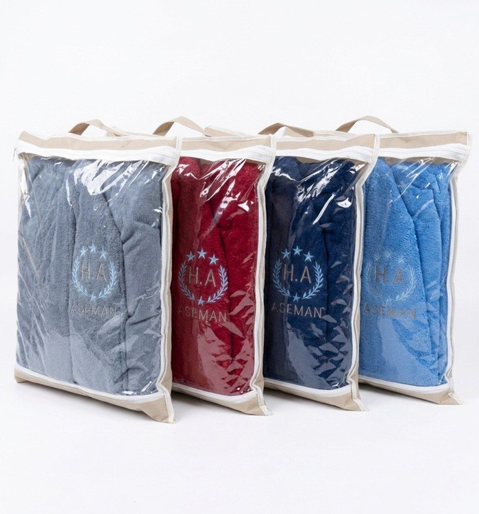 حوله پالتویی نانو سایز 125 (L) مدل آسمان | آنتیباکتریال، کلاهدار، جیبدار با کیفیت نسبتا ضخیم (در کیف زیپی)