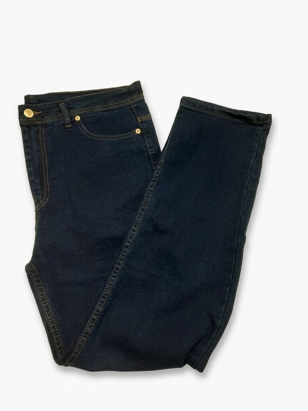 خریدشلوار جین ساده راسته کلاسیک مردانه سرمهای | Men's Classic Straight Jeans