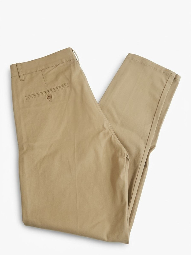 خریدشلوار کتان ساده راسته کلاسیک مردانه جیب بغل کرمی | Men's Classic Straight Fit Beige Chino Pants