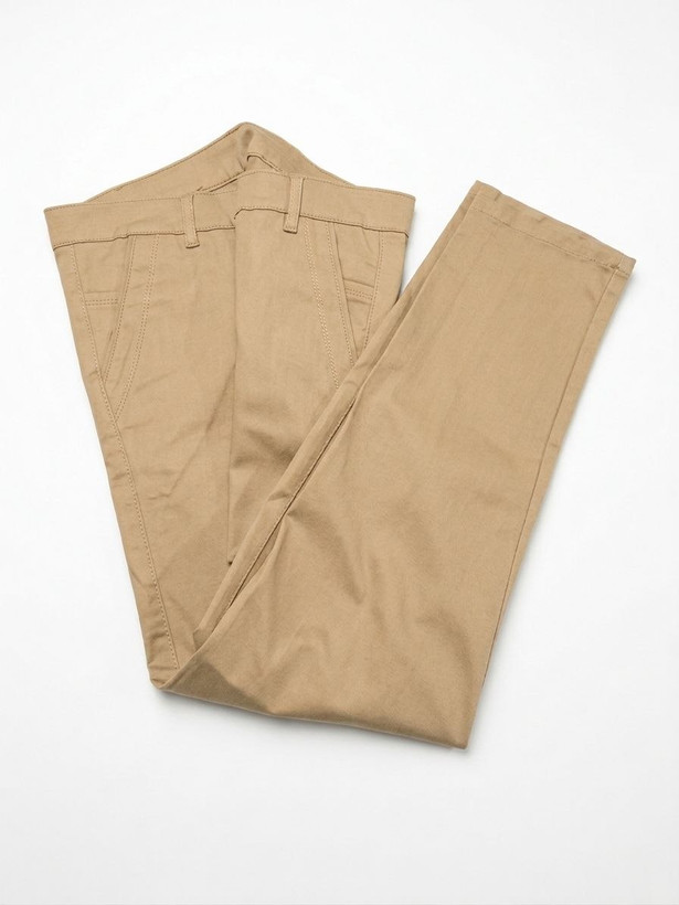 خریدشلوار کتان ساده راسته کلاسیک مردانه جیب بغل کرمی | Men's Classic Straight Fit Beige Chino Pants